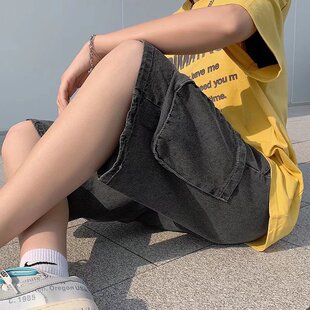 中性风直筒牛仔裤男夏季宽松港味复古裤子显瘦高腰阔腿裤ins潮