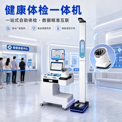 智能健康一体机智慧体检工作站心率血压血氧一站式自助健康体检机