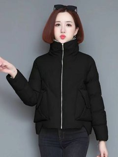 羽绒棉服女2023新款短款洋气小棉袄薄款百搭立领小个子冬季外套