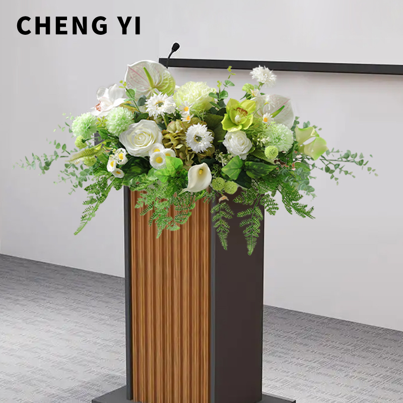 假花商务会议桌花装饰演讲台花摆件发言台花收银下垂花接待仿真花