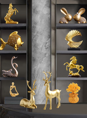 轻奢高档酒柜装i饰品摆件家居客厅玄关电视柜办公室桌面工艺品