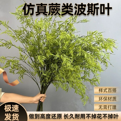 仿真花软胶波斯叶海金沙绿植蕨叶家居装饰样板间插花仿真植物蕨类