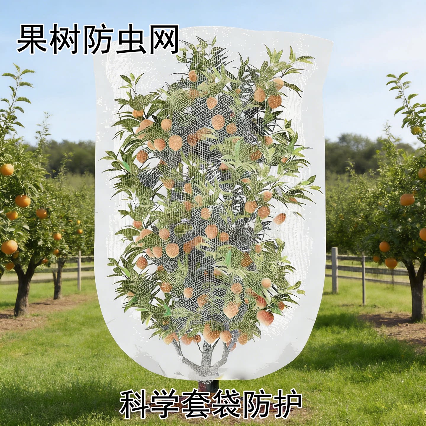 果树防虫网罩加厚拉链款防鸟防果蝇蓝莓杨梅盆栽果蔬透气透光专用