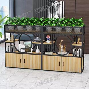 办公室隔断柜铁艺屏风隔断置物架落地餐厅卡座装饰绿植矮隔断厂家