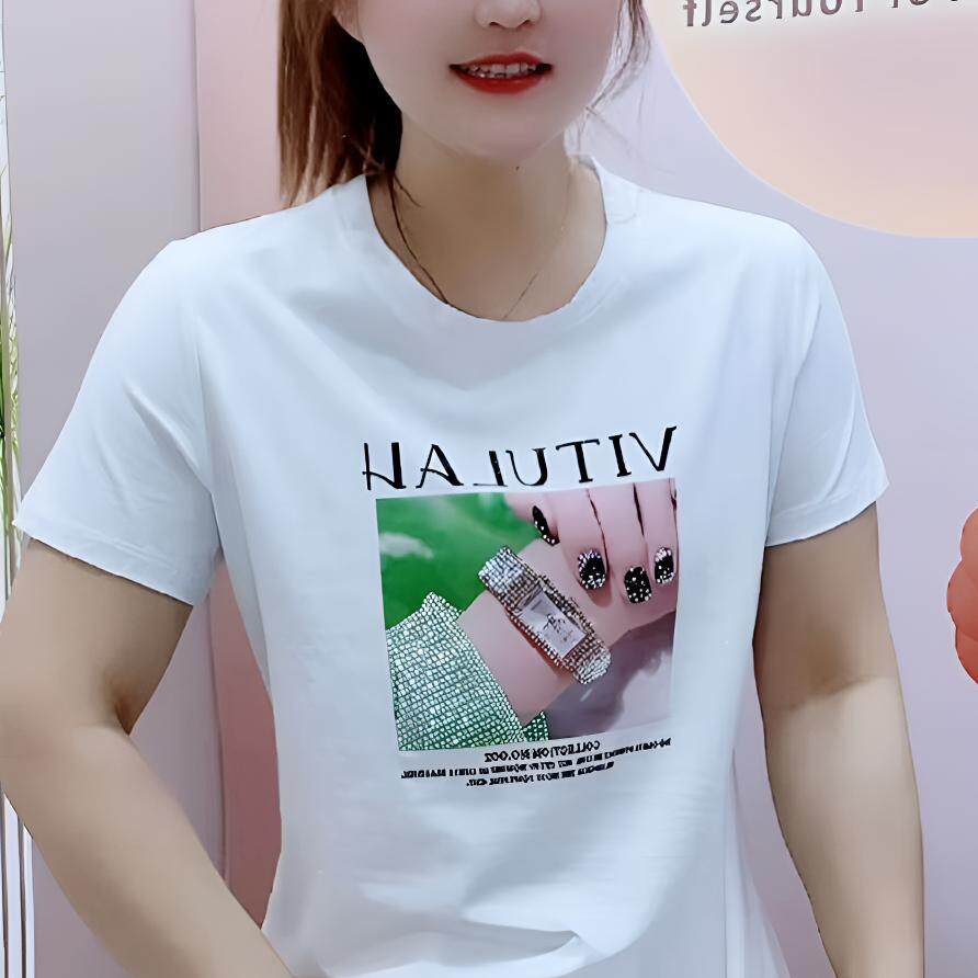 纯棉t恤女短袖2026夏季新款休闲百搭体恤衫减龄遮肉显瘦正肩上衣