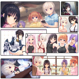 星光咖啡馆与死神之蝶超大锁边鼠标垫 明月栞那 四季夏目 墨染希