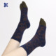Knapfold莫奈花园秋冬分趾袜藏青中筒五指袜纯棉ins个性 复古透气