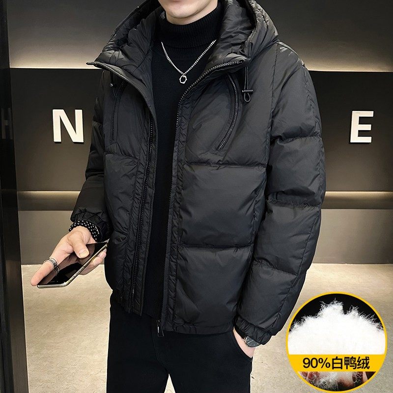 连帽羽绒服男士冬季轻薄款2025新款青年男款潮牌短款外套品牌男装