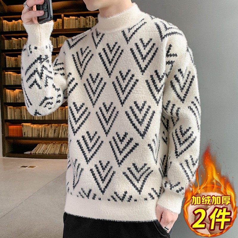 半高领海马毛衣男士秋冬季加绒加厚中领针织衫打底衫青少年线衣服,运动/瑜伽/健身/球迷用品,篮球服,淘宝优惠券,粉丝福利购,淘宝优惠卷