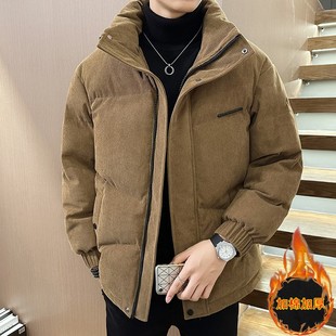 灯芯绒棉衣外套男士冬季加厚保暖羽绒棉服潮牌立领面包服冬装棉袄