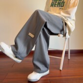 男春秋季 贴标运动裤 2026新款 子男青少年美式 潮牌宽松直筒裤 休闲裤