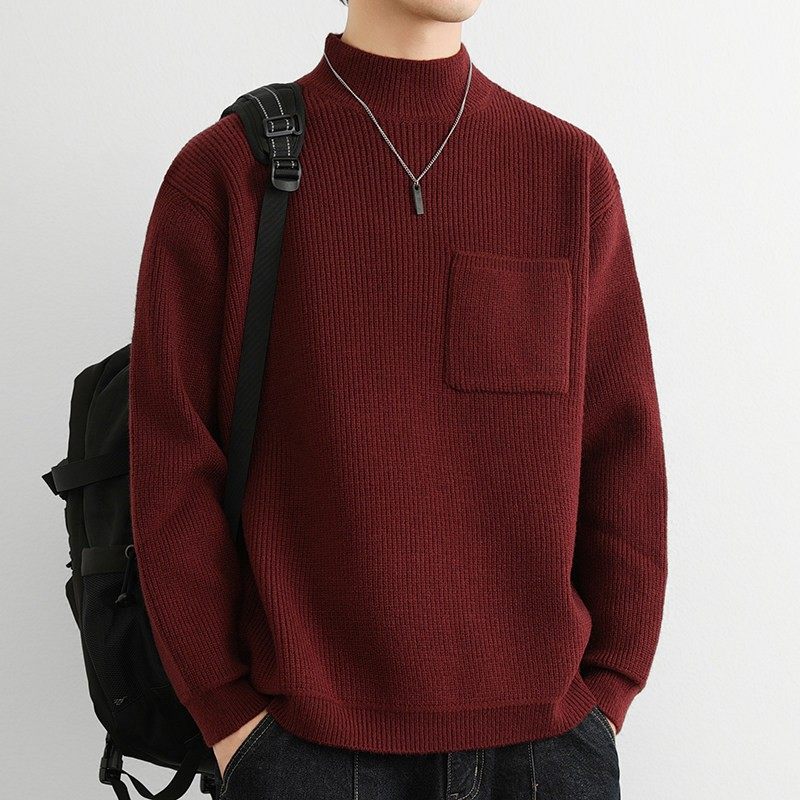 安哥拉红毛衣男半高领2025新款蛇年红色冬季本命年线衣加厚针织衫,运动服/休闲服装,跑步套装,淘宝优惠券,粉丝福利购,淘宝优惠卷