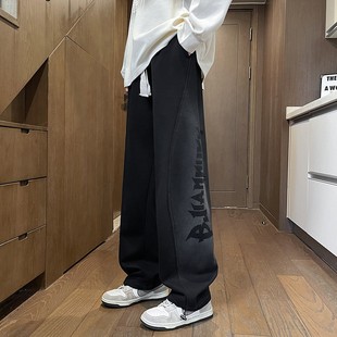 秋冬款加绒加厚裤子男孩青少年初中学生直筒休闲长裤大童运动卫裤