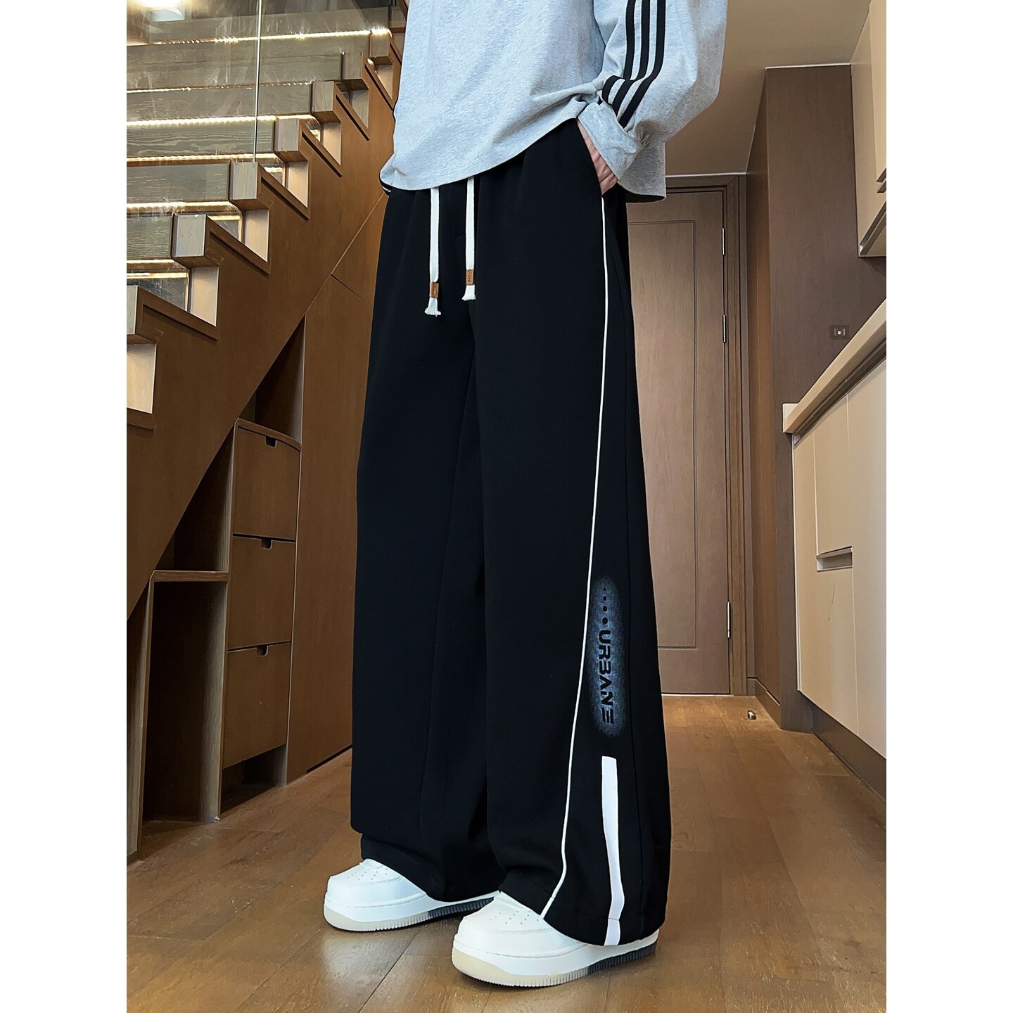 春秋季运动裤子男孩初中高中学生直筒休闲长裤青少年帅气大童卫裤