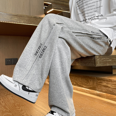 秋冬款长裤男加绒加厚青少年初中高中学生帅气大童直筒运动卫裤子