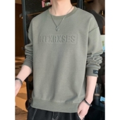 上衣潮牌百搭休闲长袖 男士 圆领打底衫 2026新款 t恤 卫衣无帽春秋季