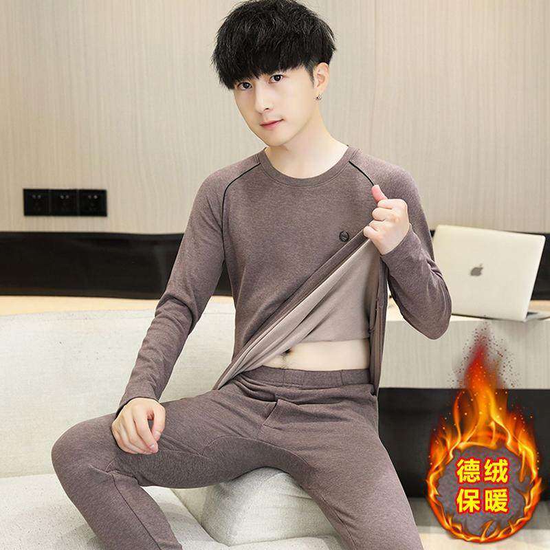 2025秋冬季保暖内衣男士大童秋衣秋裤套装青少年中学生高中生男款