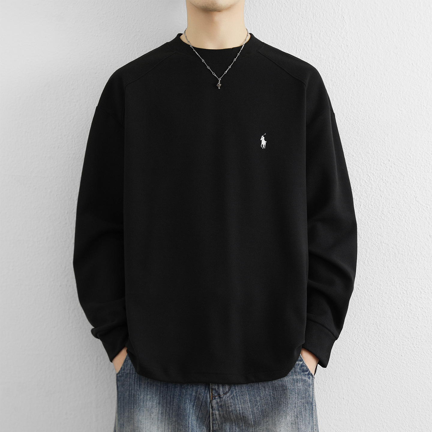 德绒打底衫男士秋冬季双面绒内搭保暖亲肤秋上衣男装内衣长袖t恤