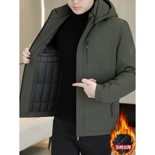 棉衣男款冬季2025新款加厚棉服工装潮牌青年连帽外套冬装防寒棉袄