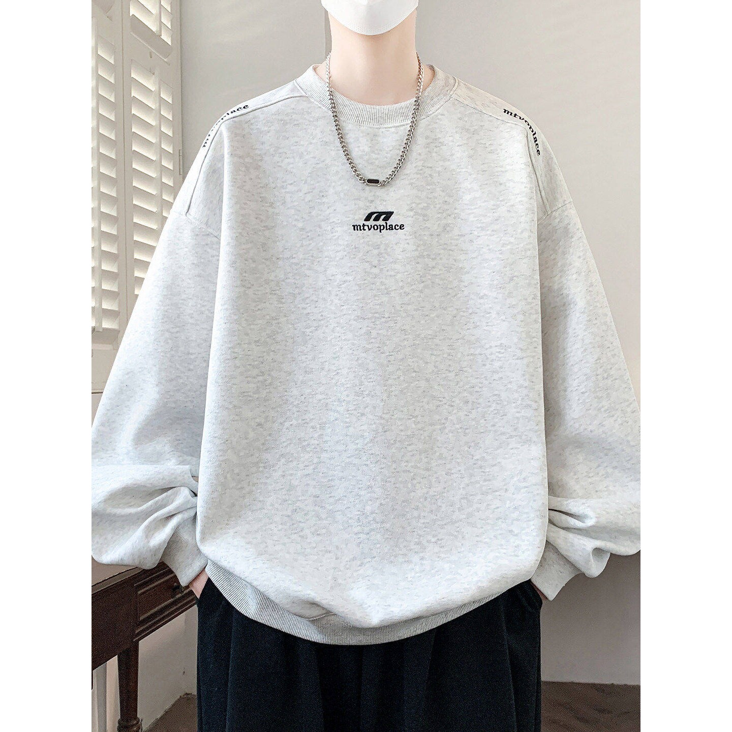 春秋款卫衣男孩初中高中学生帅气长袖t恤青少年大童春装圆领上衣