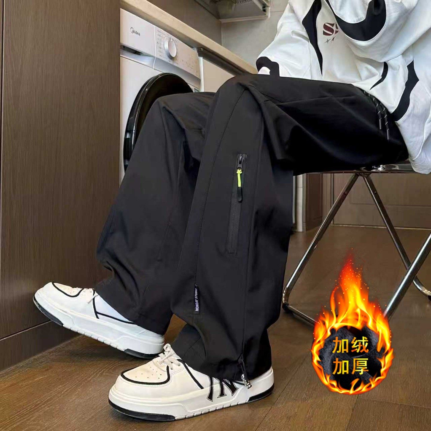 秋冬季新款加绒工装裤子男初中高中学生休闲长裤青少年大童直筒裤,运动服/休闲服装,跑步套装,淘宝优惠券,粉丝福利购,淘宝优惠卷