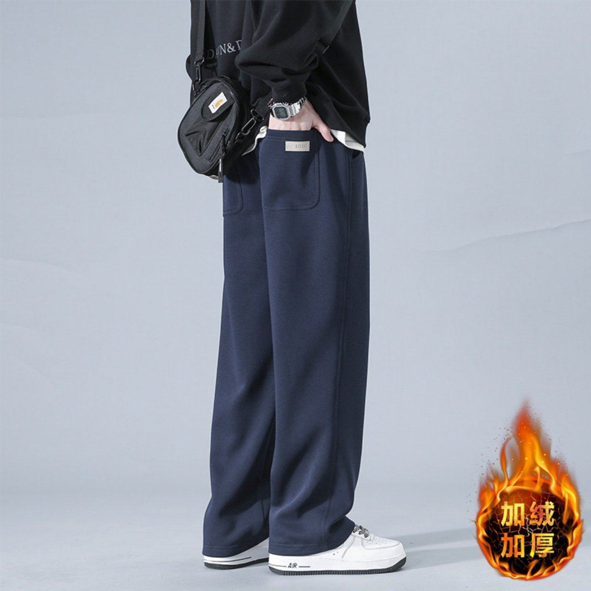 秋冬季长裤子男孩初中高中学生加绒直筒休闲裤青少年大童运动卫裤,运动服/休闲服装,跑步套装,淘宝优惠券,粉丝福利购,淘宝优惠卷