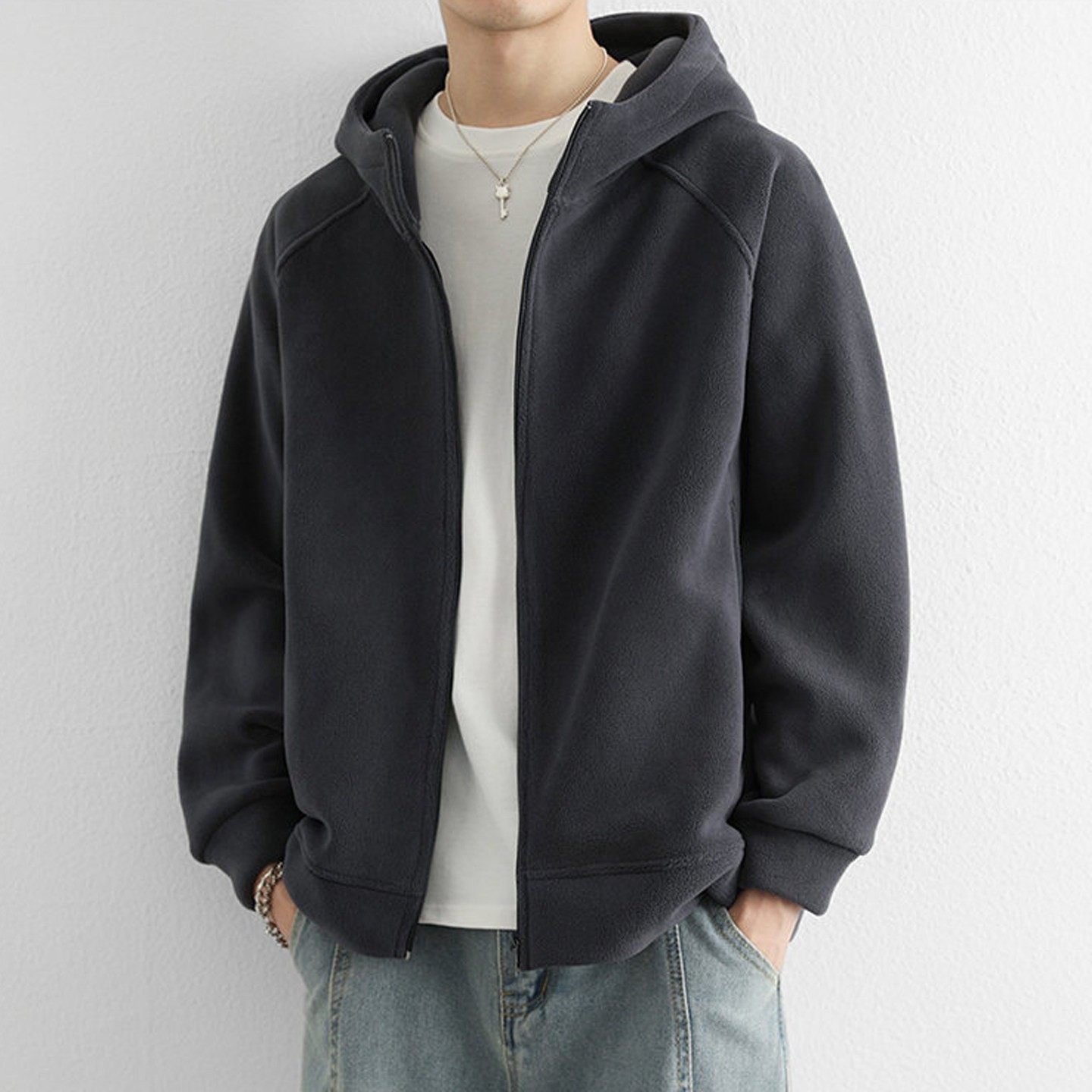 双面摇粒绒连帽外套男秋冬季加厚保暖抓绒衣宽松纯色户外休闲夹克,户外/登山/野营/旅行用品,作训外套/套装/野战套装,淘宝优惠券,粉丝福利购,淘宝优惠卷