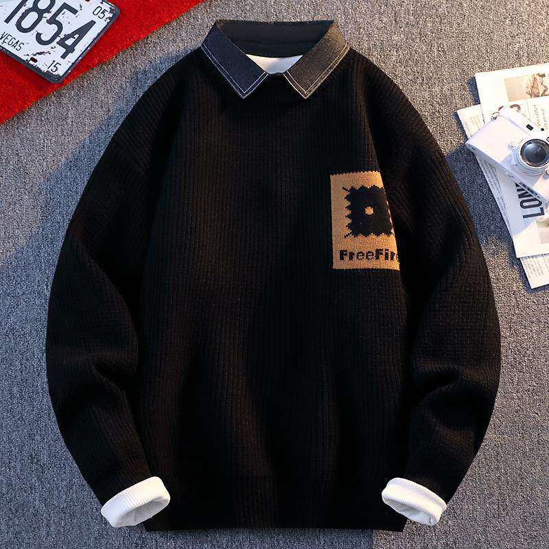 2025新款秋冬季衬衫领假两件毛线衣男士外套打底针织衫中学生毛衣,童装/婴儿装/亲子装,亲子装/亲子时装,淘宝优惠券,粉丝福利购,淘宝优惠卷