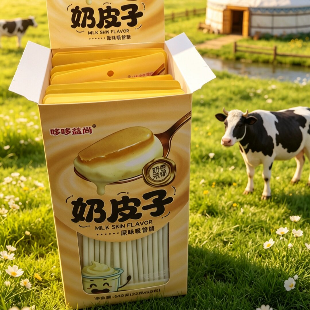 哆哆益尚奶皮子吸管糖原味奶香浓郁CC乐吸吸糖8090怀旧儿童零食