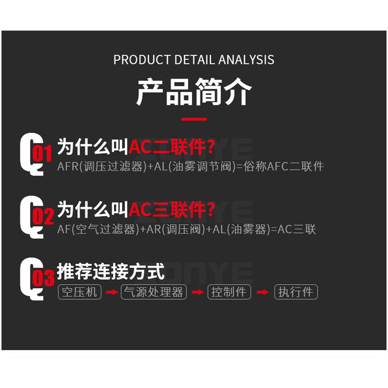 气动过滤器AF调压阀AR2000空气压减压阀AFC2000油水分离器AFR2000