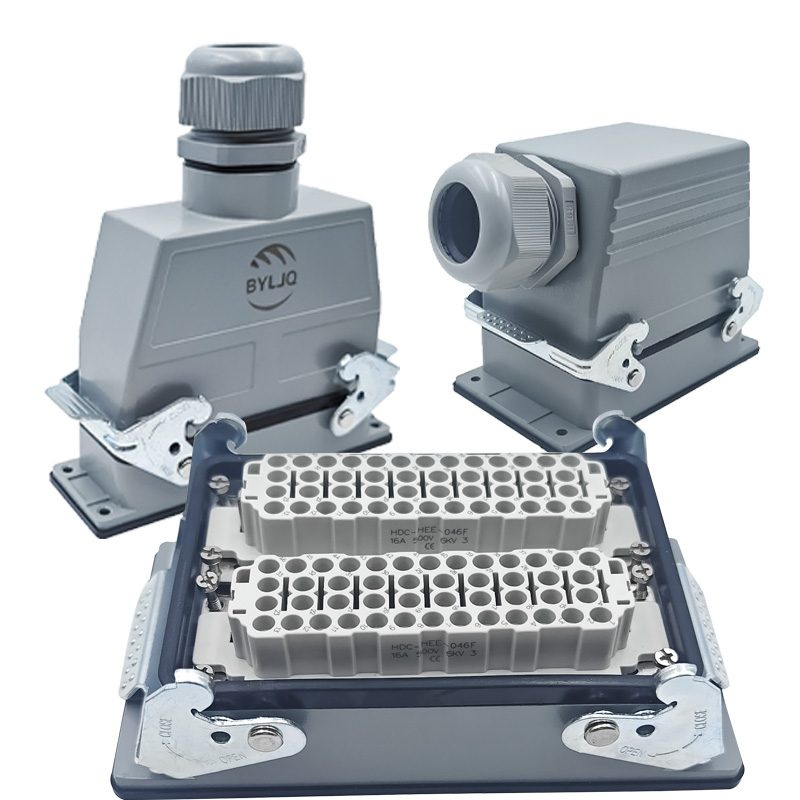 霸一重载连接器HEE-16A高精密冷压接线10/18/32/46/64/92芯航空插