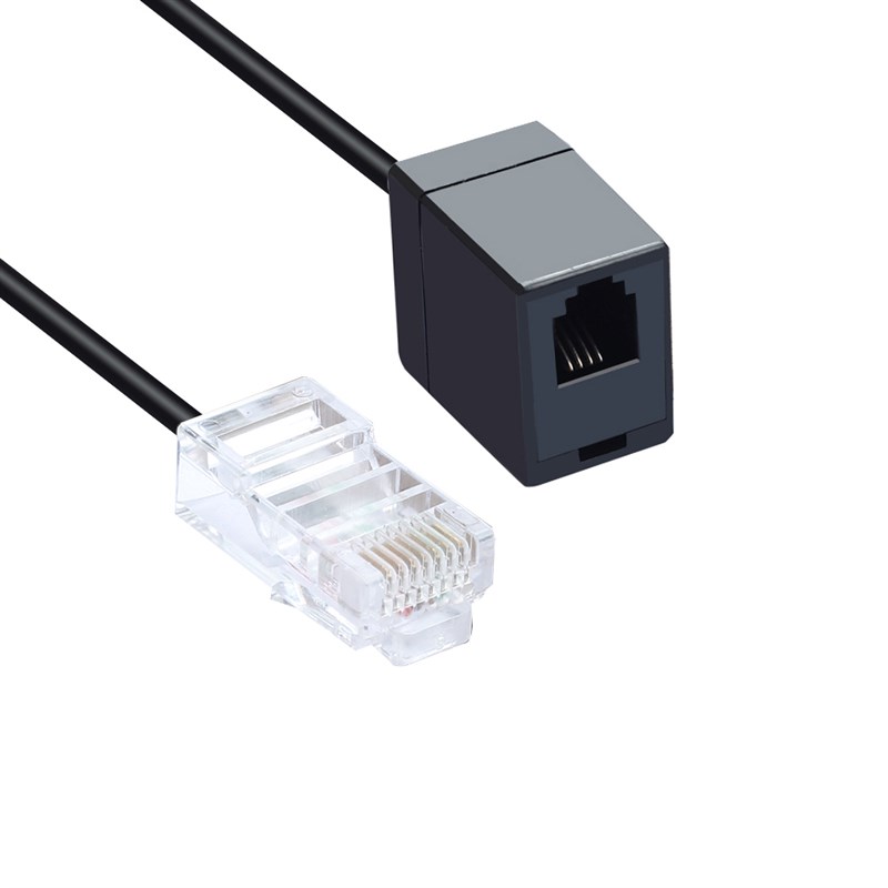 RJ45转RJ11线 网络 转电话线 AC络转电话 8P4C转6P4网 电话转接头