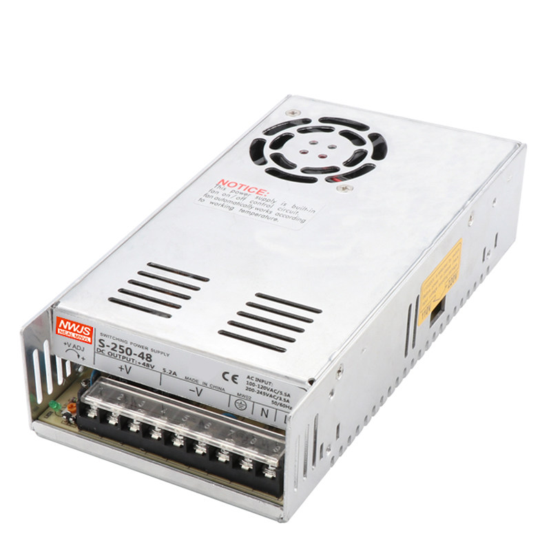 明伟250W 开关电源S-250-24 AC220V转24V10A 12V20A 5V50A 36V48V
