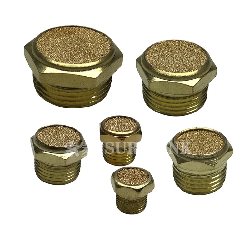 气动平头消声器 静音器 电磁阀 快排阀消音器BSLM01 2 3 4 06 1寸