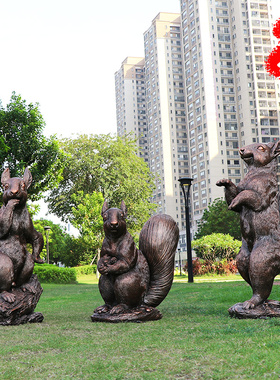 艺家乡售楼处仿铜松鼠雕塑