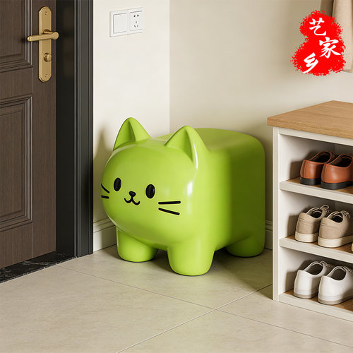 艺家乡换鞋坐凳卡通创意猫咪座椅