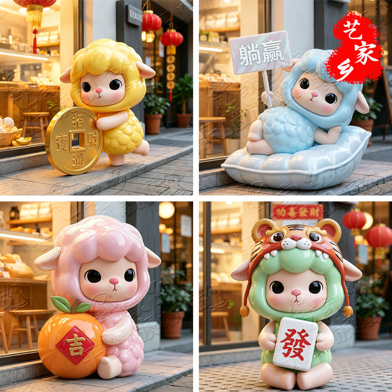艺家乡卡通羊雕塑户外商场店铺