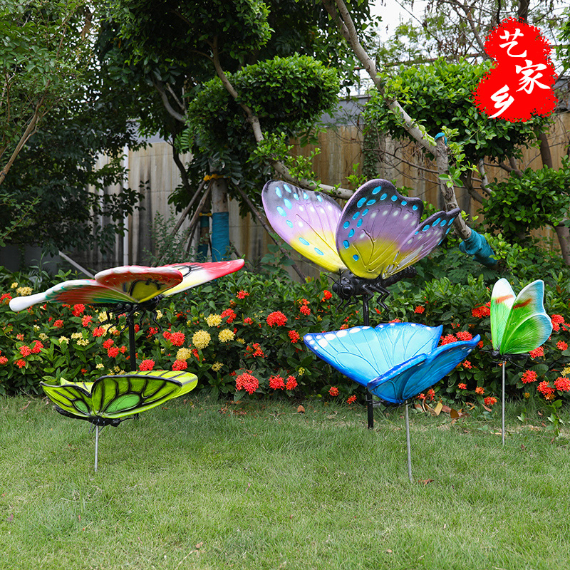 艺家乡玻璃钢仿真蝴蝶雕塑