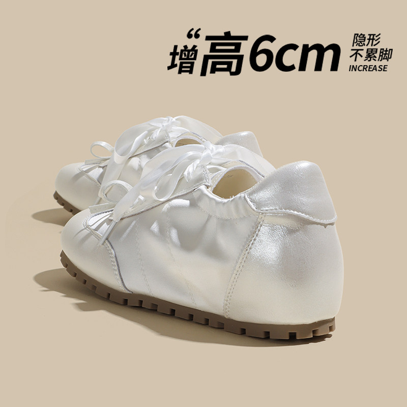 内增高绸缎厚底德训鞋一脚蹬女鞋