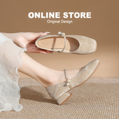 国风玛丽珍鞋 皮鞋 女温柔晚晚鞋 超软新中式 低跟配旗袍鞋 妈妈鞋 单鞋