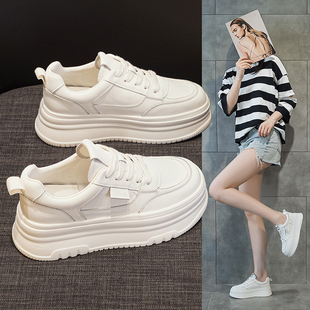 小个子厚底6CM加绒板鞋 新款 休闲百搭松糕底 女2025秋季 增高小白鞋