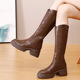 马丁骑士靴粗跟厚底加绒不过膝长靴爆款 长筒靴女2026年新款 秋冬季