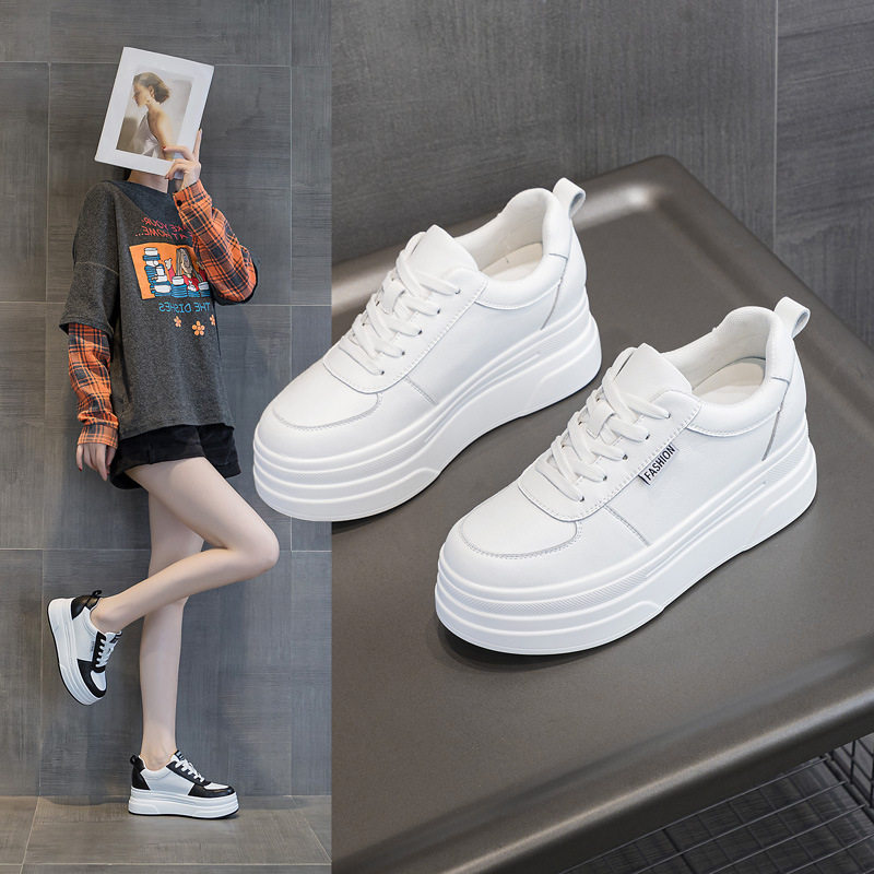 增高小白鞋女士2026年春季新款小个子板鞋百搭款潮流松糕厚底单鞋