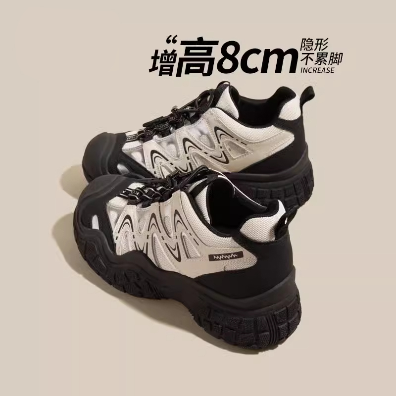 小个子增高8cm老爹鞋女厚底防滑