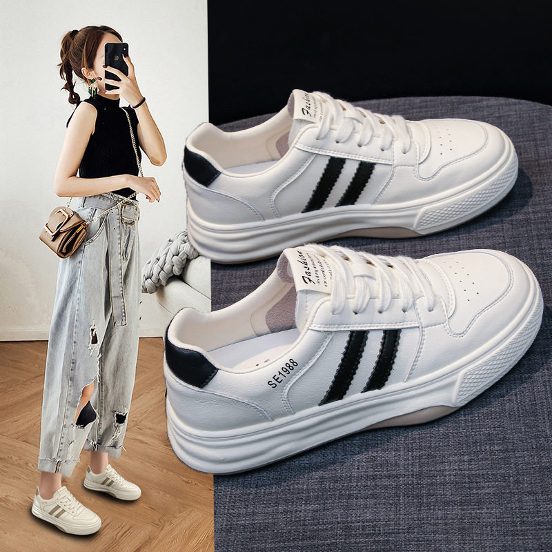 真皮厚底小白鞋女2026春夏新款百搭轻便软底透气休闲运动板鞋子潮