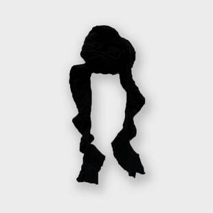 桐庐愿望针织有限公司自制小众古着感荷叶边羊毛混纺针织围巾女秋