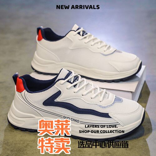靖江乐城体育男鞋休闲新款透气网面阿甘板鞋夏天防臭青少年运动男