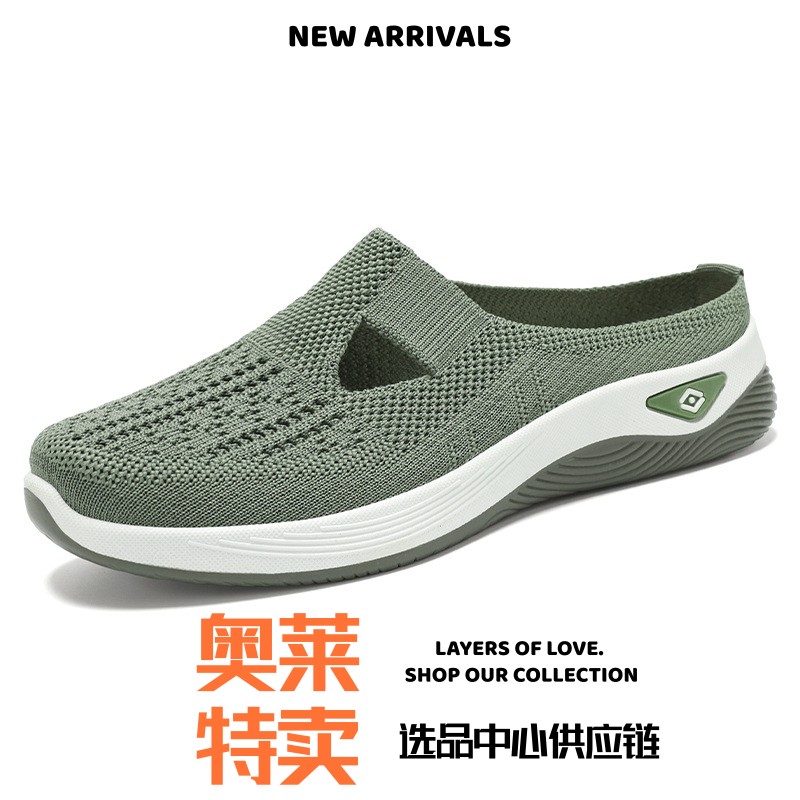 福建鞋鞋子女款夏季新款一脚蹬外穿拖鞋网面镂空休闲鞋软底舒适妈