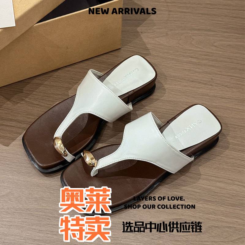 福建欲元鞋业男鞋厚底增高坡跟套趾凉拖鞋女夏季外穿新款配裙子沙