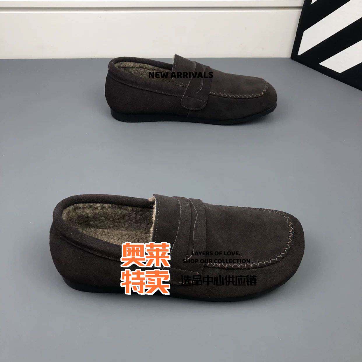 莆田鞋业京豆豆鞋男款懒人一脚蹬冬季外穿休闲福鞋多胺百搭软底鞋
